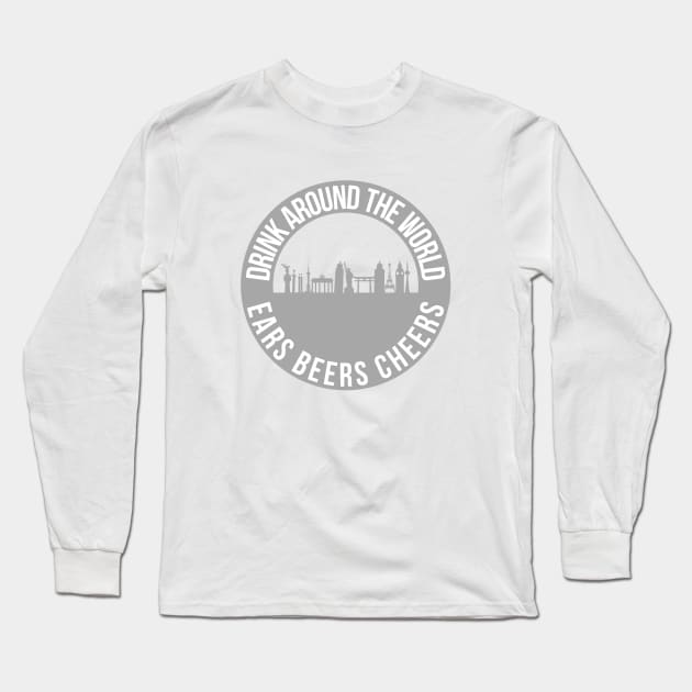 Drink Around the World Grey Long Sleeve T-Shirt by FandomTrading